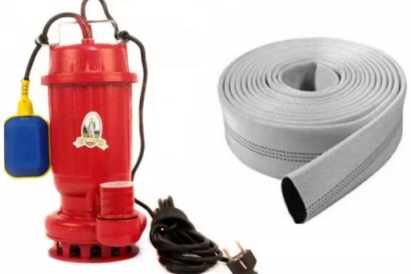 Pachet Pompa Apa Murdara cu Plutitor Micul Fermier GF-0749 (1.1 kW, 15 m3/h) + Furtun 20 m - 2 Toli si Colier de Prindere