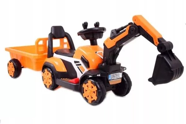 Mini Excavator Electric Kinderauto BJXZ219B 35W 6V cu Incarcator si Remorca, Galben