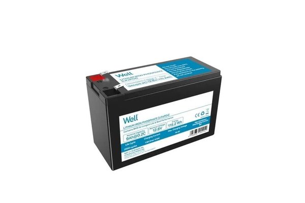 Acumulator litiu LiFePO4 Well 12.8V 9Ah, terminal F2, 151x65x94(100)mm