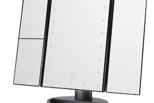 Oglinda cosmetica LED extensibila cu buton tactil