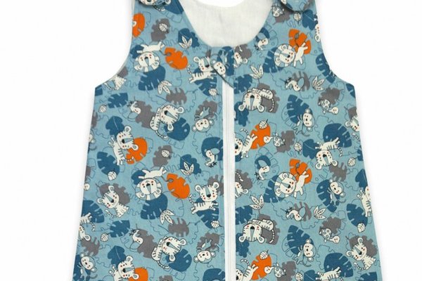 Sac de dormit copii 2.5 tog KidsDecor Tiger Jungle din bumbac 95 cm