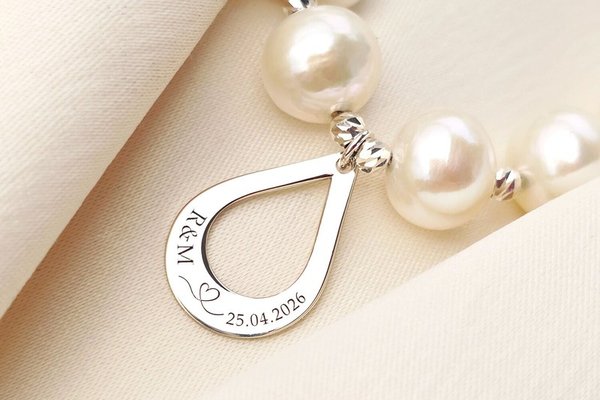 Lantisor cu Perle - Lacrima de Fericire - Colier Elegant din Argint 925
