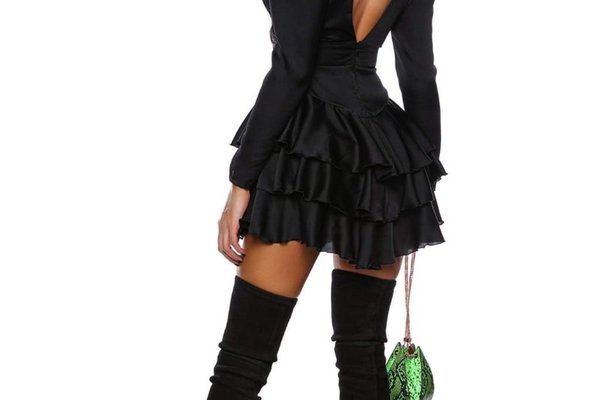 Rochie Ruffle NEGRU