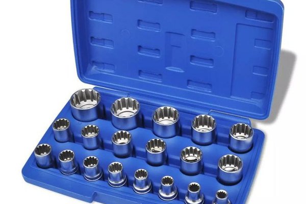 Set chei tubulare bihexagonale 19 piese