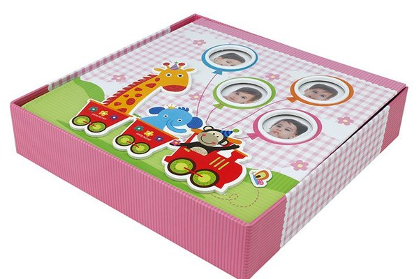 Album foto baby train personalizabil 50 file tip carte 200 poze format 10x15 culoare roz