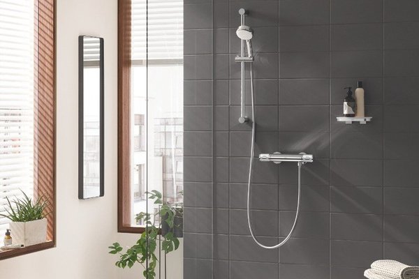 Baterie cabina dus Grohe Grohtherm 1000 Performance,termostat,crom,montare perete,set dus-(34776000,27578002)