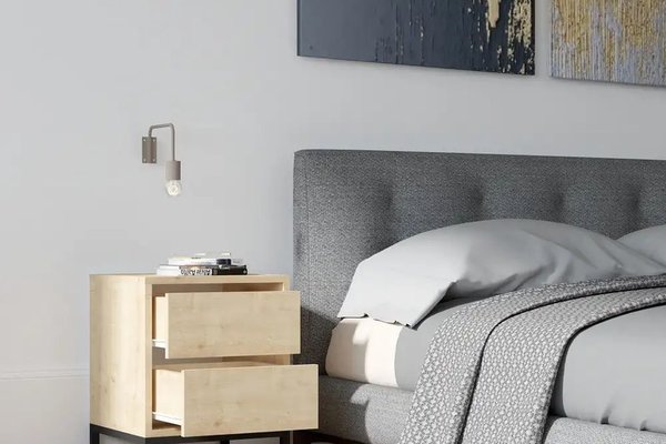 Noptiera Oliva cu 2 sertar culoare nuc 55 cm