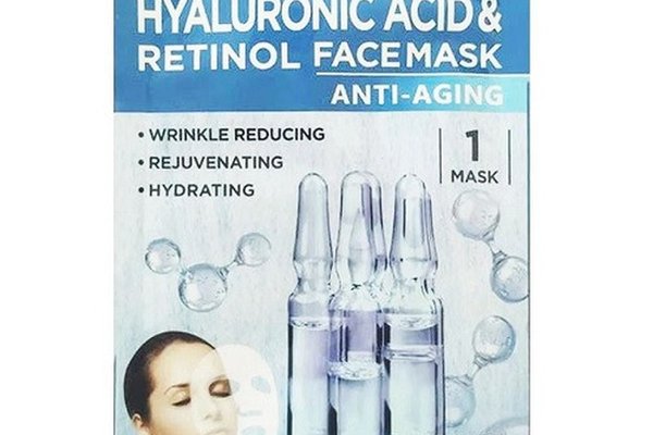 Masca antirid tip servetel Wokali cu Acid Hialuronic si Retinol, 30 ml