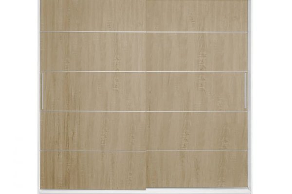 Dulap CORFU 03, usi glisante, corp alb + usi somona, 200x60x200 cm