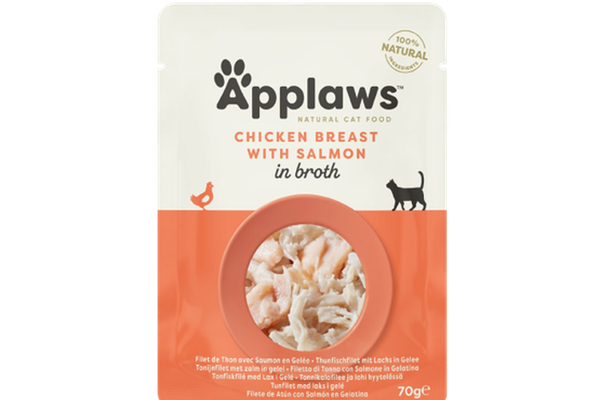 Applaws Chicken Breast with Salmon in Broth, plic, 70 g