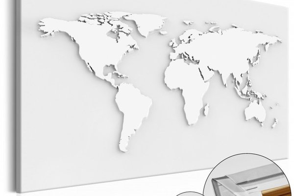 Tablou din plută - Monochromatic World [Cork Map] 90x60 cm