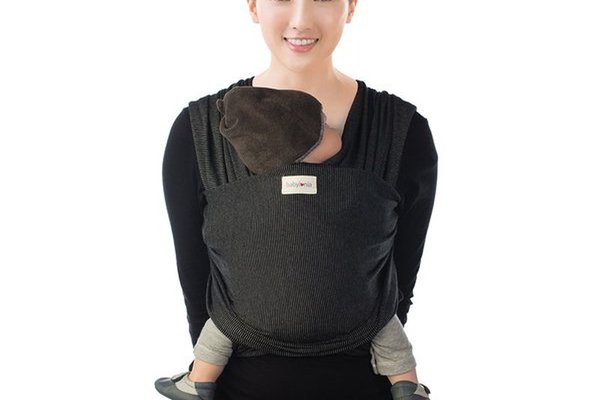 Sistem de purtare wrap elastic Tricot Slen Design Babylonia Black Stipple