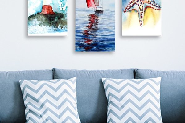 Set tablouri canvas (3 bucati) MDF0023 Multicolor 70x50 cm