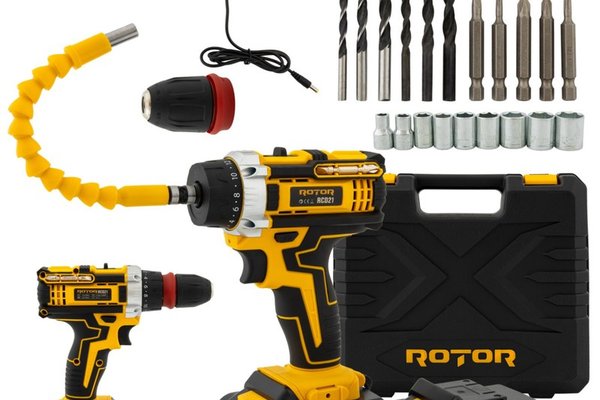Trusa Autofiletanta pe Acumulator 21V Rotor RCD21 + biti, 1350 RPM, Brushless