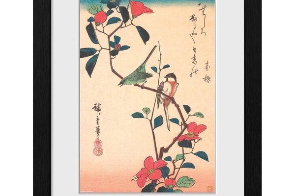 Poster cu Rama Hiroshige - Japanese White-eye and Ti (30x40)