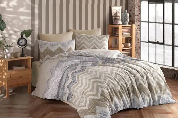Lenjerie de pat bumbac satinat 2 persoane,homs,serie D 270,00037