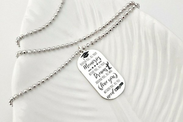 Lantisor Barbatesc Modern Army Tag - Personalizat cu Text de Absolvire - Argint 925
