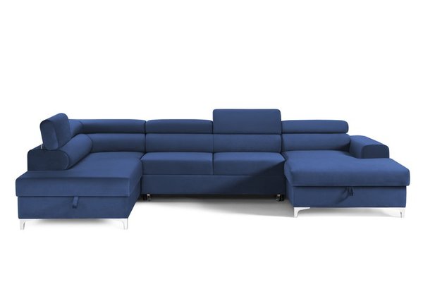 Colțar Extensibil, în formă de U, TIME NEW, cu 2 lăzi de depozitare, cu tetiere reglabile, 360x220x95 cm
