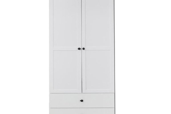 Dulap BRANDSON, 2 usi, 2 sertare, alb, 81x41x196 cm