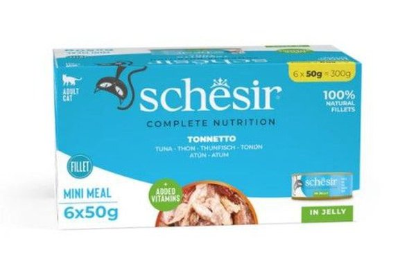Hrana umeda pisici, Schesir, Ton in Jeleu, 6x50 g