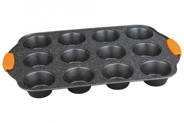 Tava Briose, 12 Forme, cu Maner de Silicon, Orange BH/1138