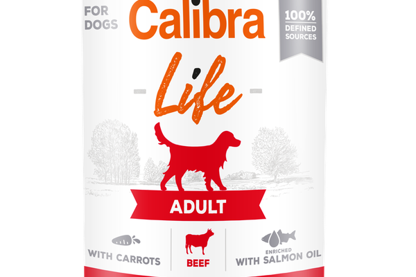 Calibra Dog Life Adult Beef with Carrots 400 g, conserva