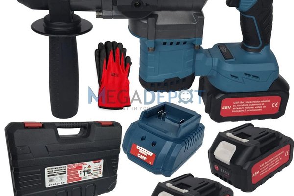 Ciocan Rotopercutor CAMPION PROFESSIONAL CMP1840, 9J, Brushless, 48V, 3500W, cu 2 acumulatori