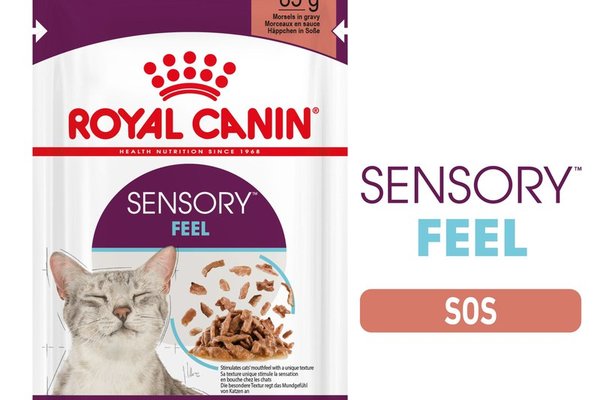 Royal Canin Sensory Feel, hrana umeda pisici, stimularea simtului tactil (in sos), 12 x 85 g