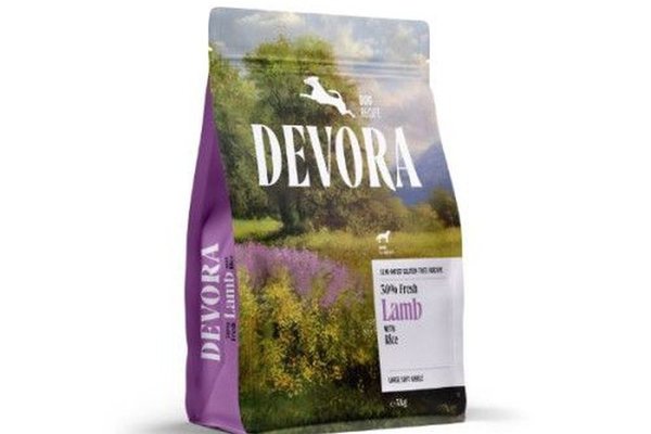Hrana semi-umeda caini, Devora Dog Semi-Moist Large Kibble, Fresh Lamb & Rice, 5 kg