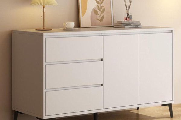 Comoda moderna cu 3 sertare si 2 usi din MDF, 140x40x75cm