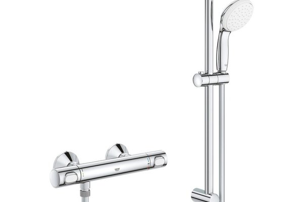 Baterie cabina dus cu termostat, Grohe Grohtherm 500, set de dus inclus, crom,gama profesionala-34796001
