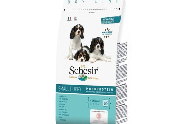 Hrana uscata caini, Schesir Dog Dry, Small Puppy Monoprotein Pui, 800 g