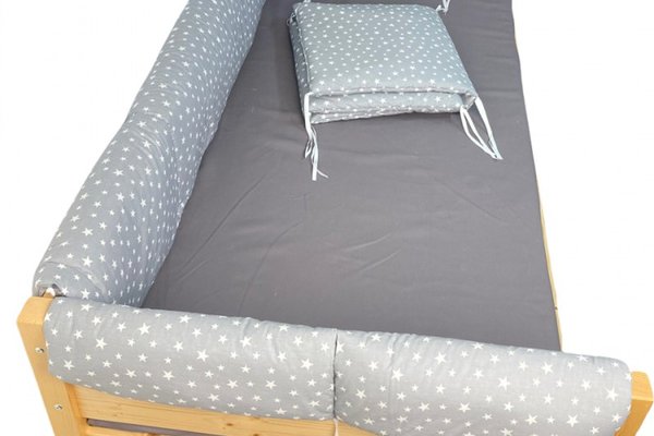 Set aparatori laterale Maxi pentru pat Montessori 160x200 cm Stelute pe gri