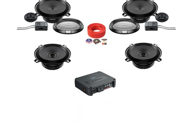 Set difuzoare auto cu amplificator pentru Renault Mégane II 2002 - 2006 Audison Prima 520 W