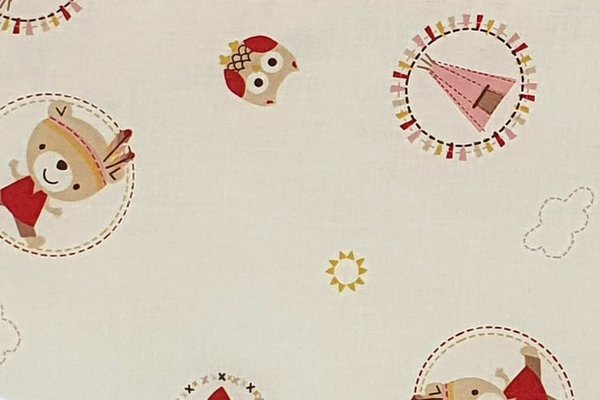 Sac de dormit copii 0.8 cm KidsDecor Mici indieni din bumbac 95 cm