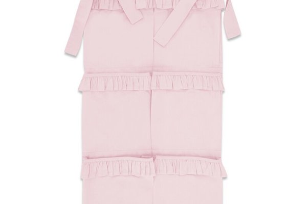Organizator pentru patut MimiNu din bumbac cu 6 compartimente Royal powder pink