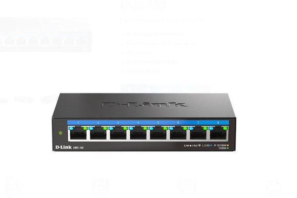 Switch D-LINK DMS-108 Neadministrat cu 8 Porturi, 10/100Mbps/1G/2.5G
