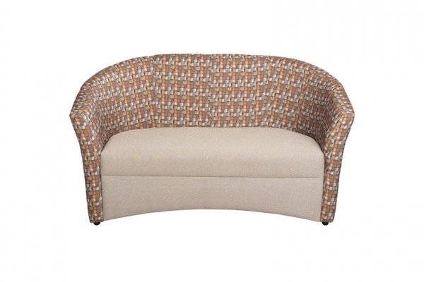 Canapea CAFENEA PRINT fixa, 2 locuri, bej + stofa print Net 2, 140x65x78 cm