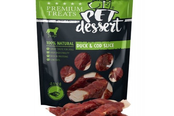 Pet's Dessert Duck & Cod Slice, 80 g