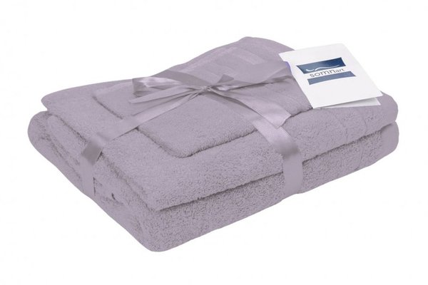 Set 3 prosoape din bumbac lila Somnart pentru fata, corp si maini