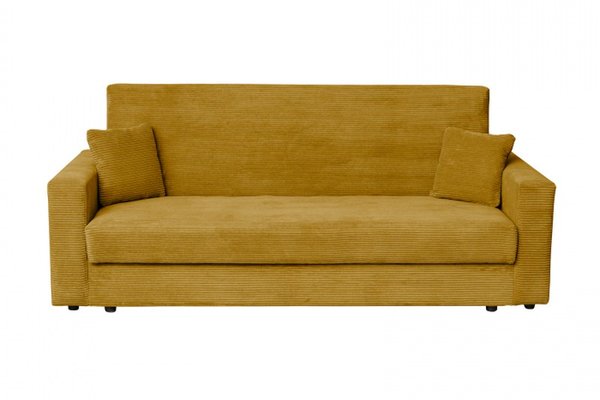 Canapea CORINNE LUX extensibila, 3 locuri, cu lada depozitare, mustar, 220x90x96 cm