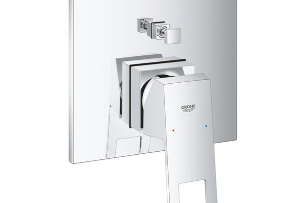 Baterie dus cu doua iesiri Grohe Eurocube, fara corp incastrat, crom-24062000