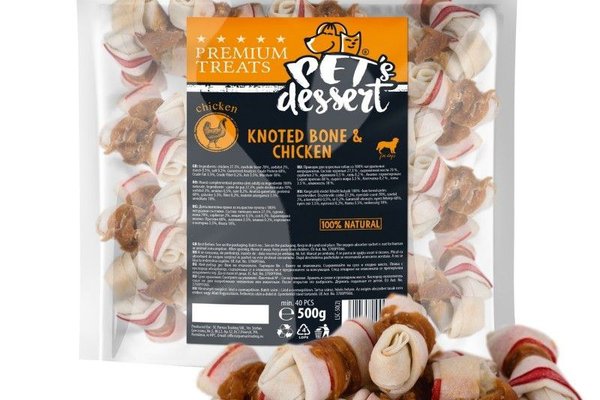 Pet's Dessert Knoted Bone & Chicken, 500 g