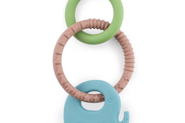 Jucarie dentitie Petite&Mars Elfi, Silicon fara BPA, Racire in frigider, Multicolor