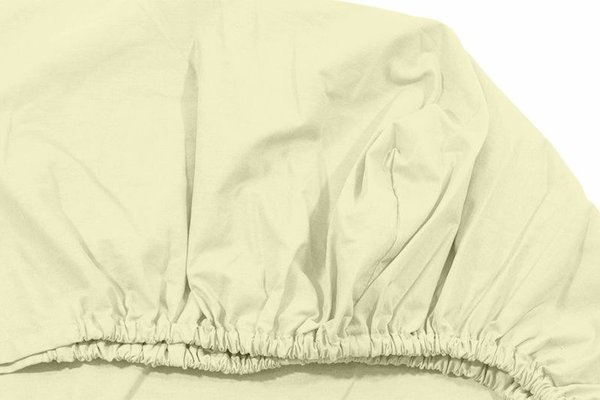 Cearceaf crem KidsDecor cu elastic din bumbac 80 x 190 cm