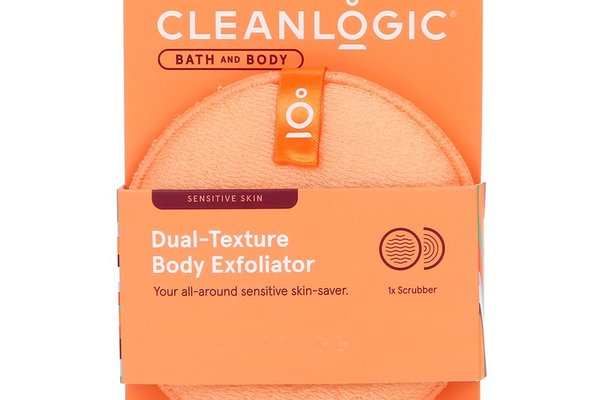 Burete exfoliant Cleanlogic pentru piele sensibila cu doua texturi, 1 bucata