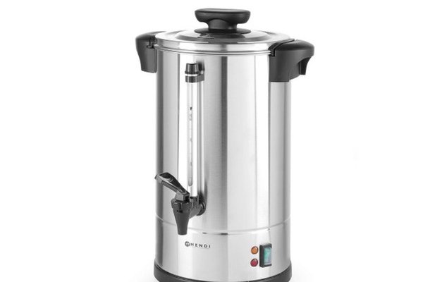 Boiler pentru bauturi calde cu pereti dubli Hendi, 1300 W, 10 L, Temp 30 - 100?C , Argintiu, sistem inchidere "Twist-lock", Inox, 310x330x(H)490 mm