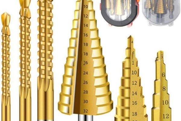 Set de 6 burghie HSS cu strat de titan - 3 burghie in trepte si 3 burghie rasucite