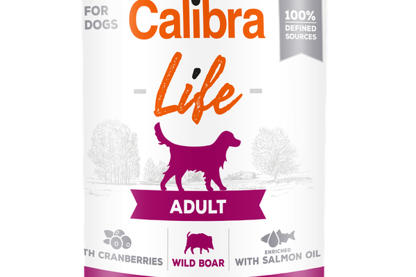 Calibra Dog Life Adult Wild Boar with Cranberries 400 g, conserva