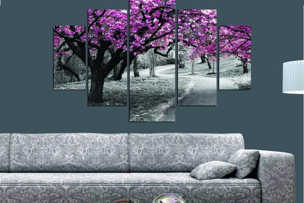 Set tablouri canvas (5 bucati) ST034 Multicolor 56x20 cm